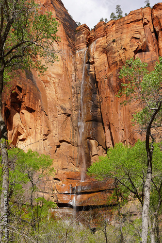 Waterfall at the Temple of Sinawava in Zion National Park photo