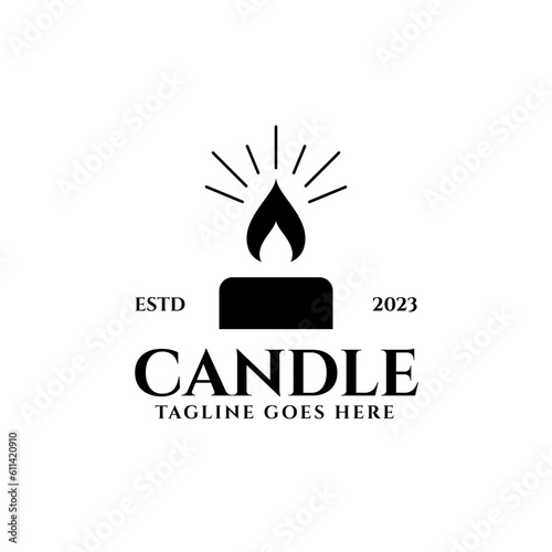 Creative candle logo design concept vector illustration idea