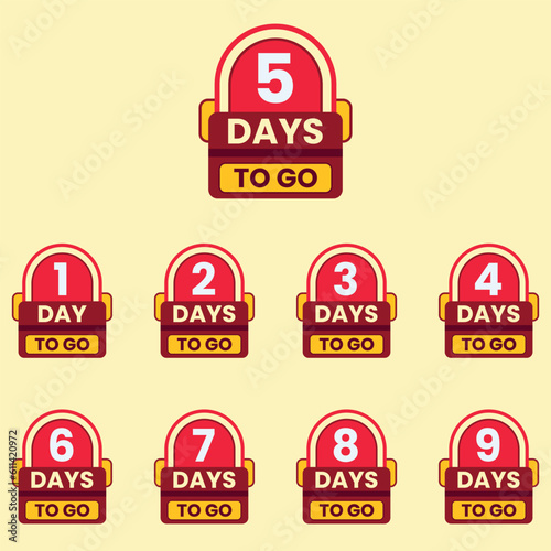 days left countdown label clipart