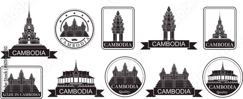 Fototapeta Naklejka Na Ścianę i Meble -  Cambodia set. Isolated Cambodia on white background