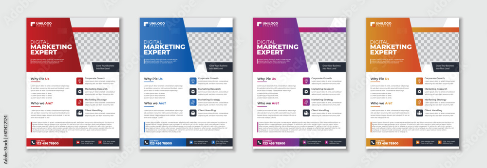 Unique creative and professional Business Flyer Corporate Flyers Template with different color variations.. Unique creative and professional Business Flyer Corporate Flyers Template with different color variations..