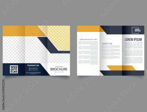 Modern trifold business brochure template. Business Tri-Fold Brochure. Vector.