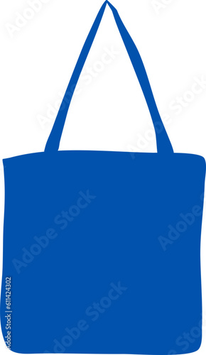 Blue Reushable Tote Bag Illustration Vector