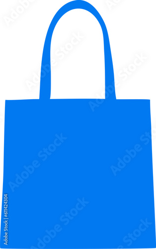 Blue Shop Tote Bag Illustration Vector