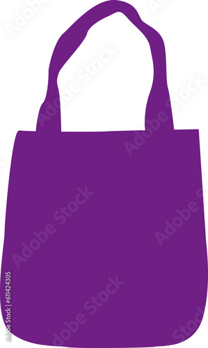 Purple Tote Bag Illustration Vector