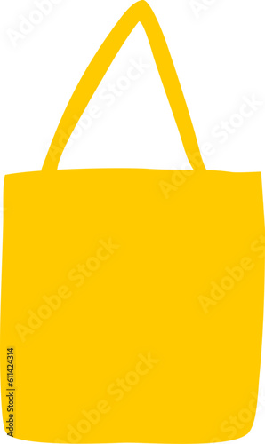 Yellow Tote Bag Illustration Vector