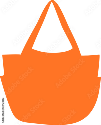 Orange Tote Bag Illustration Vector