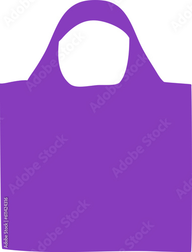 Purple Shopping Tote Bag Illustration Vector