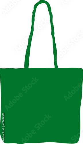 Dark Green Tote Bag Illustration Vector