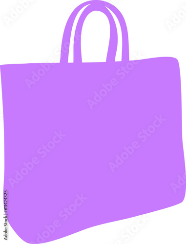 Purple Tote Bag Illustration Vector