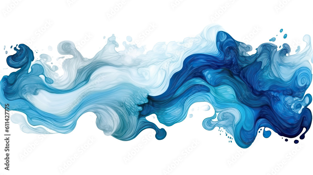 abstract border with a pattern of swirling paint strokes in shades of blue, generative ai abstract border with a pattern of swirling paint strokes in shades of blue, generative ai