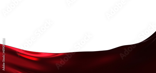 Waving satin cloth isolated on transparent background