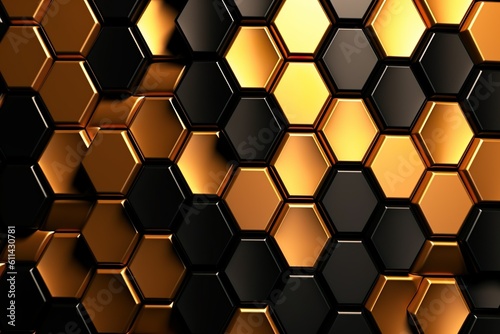 Moderne sechseckige Bienenwaben. Muster für Hintergrund (Generative AI)
