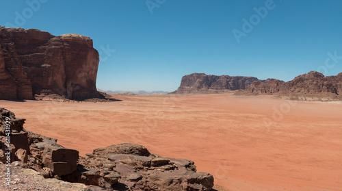 desert valley and mountains, Wadi Rum, Jordan