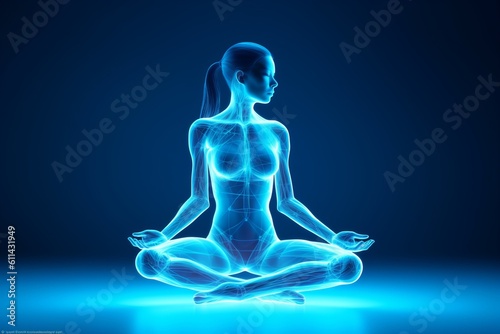 A woman in a yoga pose Generative AI