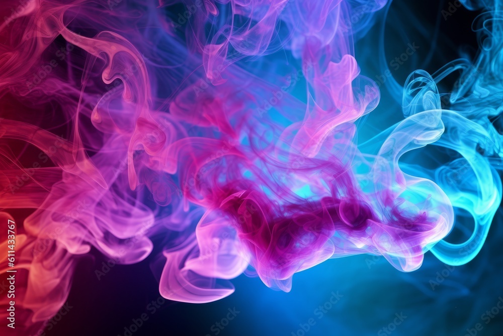 A colorful smoke is shown against a black background. Generative AI