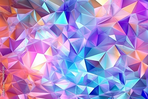 A colorful triangle background with a blue triangle and the word diamond on it. Generative AI