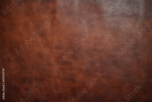 A brown leather couch with a pattern of lines on it. Generative AI