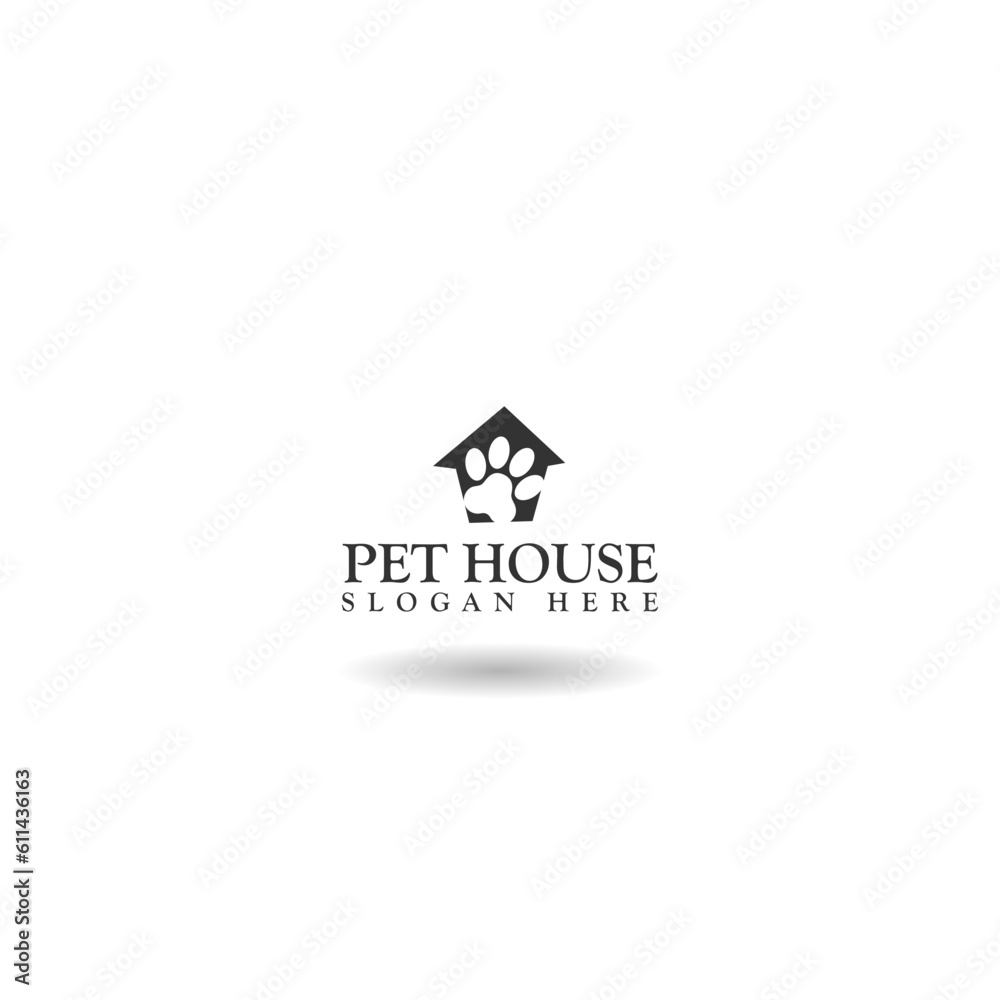 Pet House Logo template icon with shadow Pet House Logo template icon with shadow