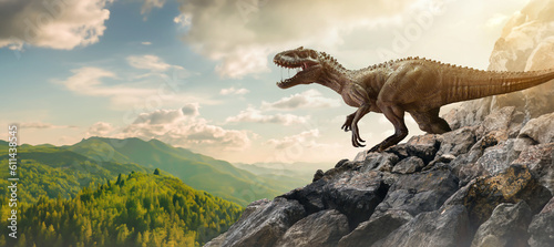 Dinosaur On Top Of Mountain Rock © chaiyapruek