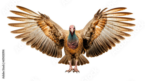 similar to a photo of a turkey in front view detailed isolated against transparent