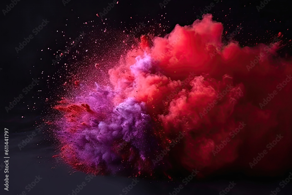Color pigment explosion on black background. Color pigment explosion on black background.