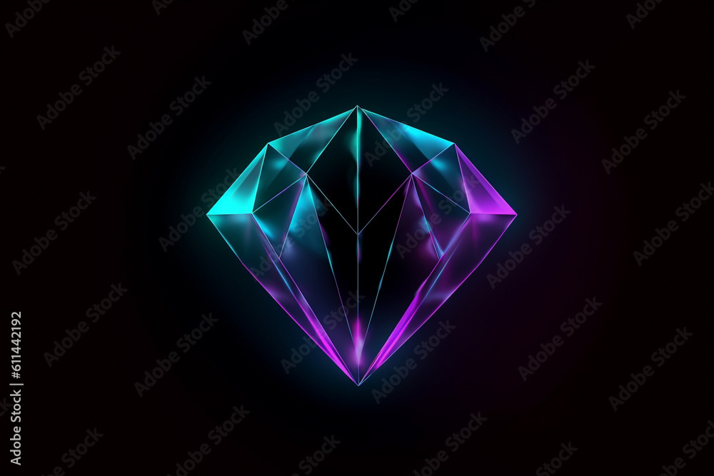 An image of a minimalist neon diamond shape with a gradient of yellow and cyan hues against a clean dark purple background. An image of a minimalist neon diamond shape with a gradient of yellow and cyan hues against a clean dark purple background.