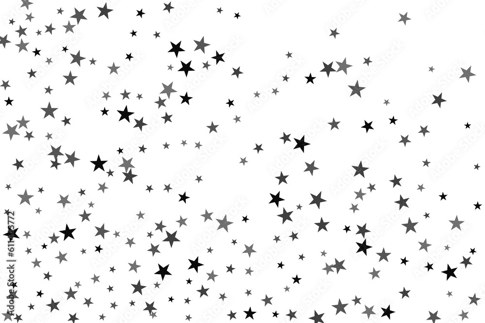 Fototapeta premium Star confetti. Silver casual confetti background. Bright design pattern.
