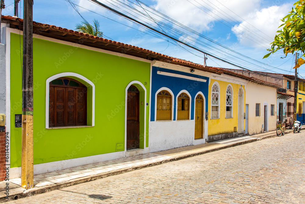 Typical colonial houses of the city Caravelas