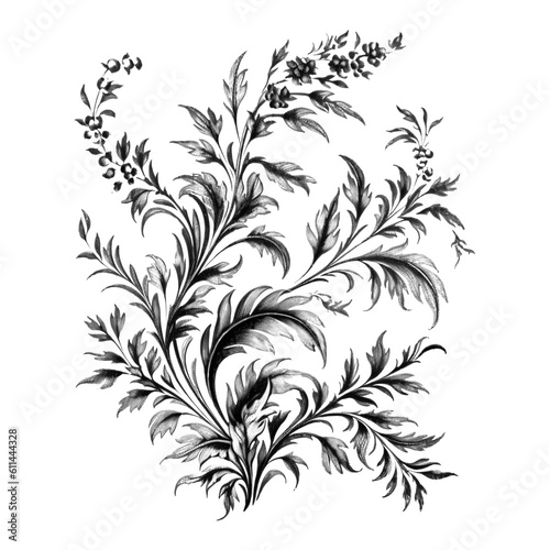  design element styled like a illustration for decoartion collection with framing branches and leaves isolated against transparent