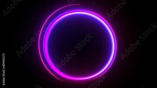 An image of a sleek neon circle with alternating pink and purple shades on a clean white background.