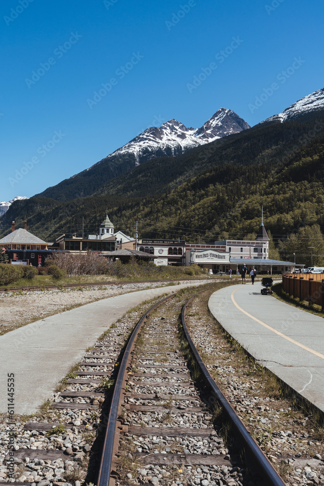 White Pass Railway in Skagway City in Alaska