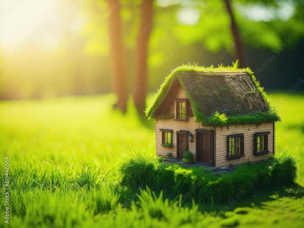 Eco house Green and environmentally friendly. ai generative Eco house Green and environmentally friendly. ai generative