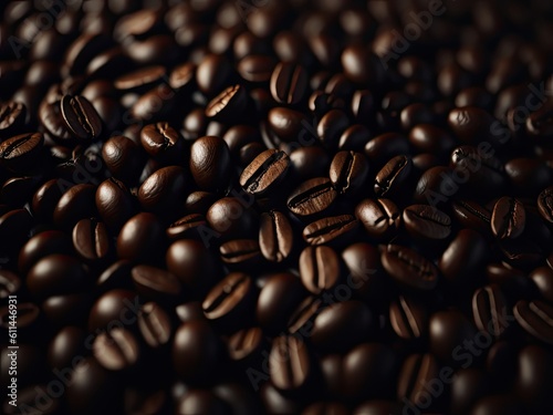 Seamless coffee beans background wallpaper. ai generative