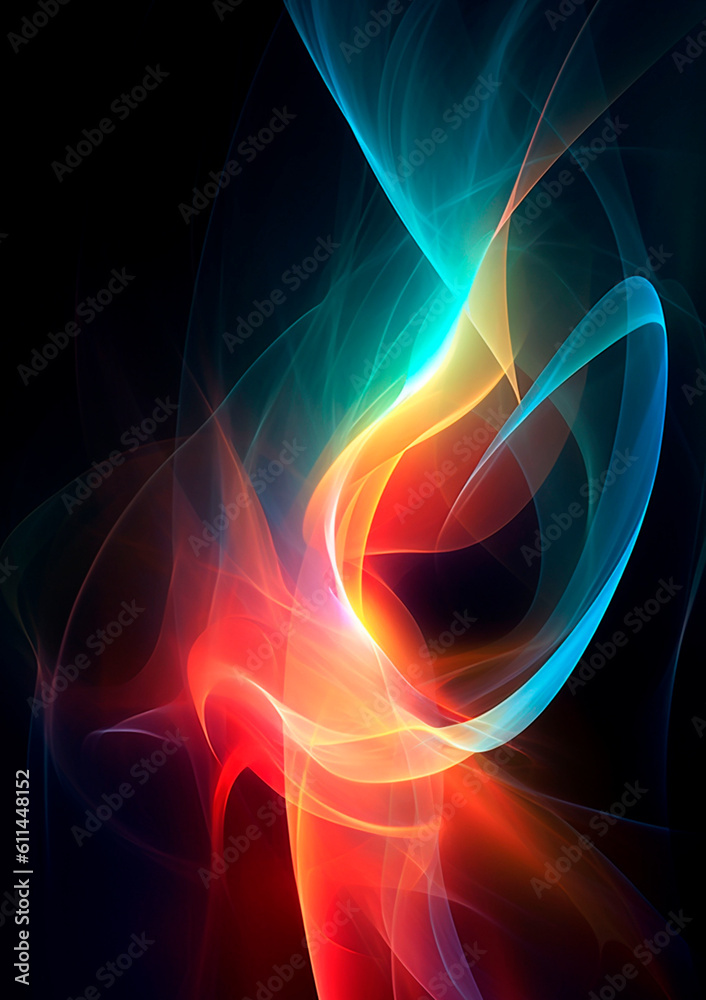 Fototapeta premium abstract background with glowing lines, Abstract Background with 3D Wave Bright 