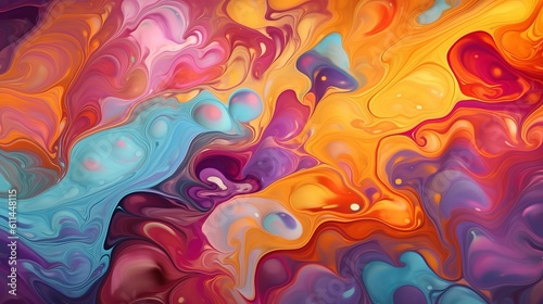 Flowing Motion An abstract background texture with flowing, fluid shapes and patterns in a variety of colors.