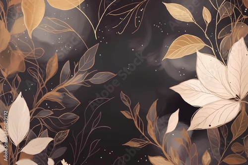 Hand drawn pastel color floral background