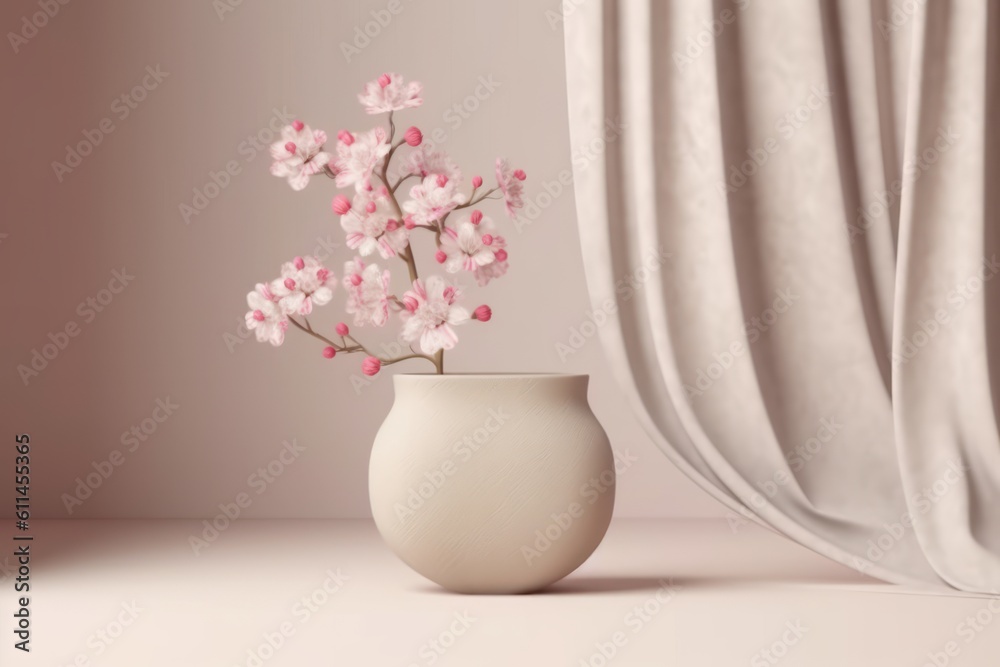 vase with flowers. Generative AI