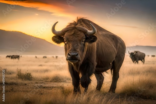 buffalo in the morning