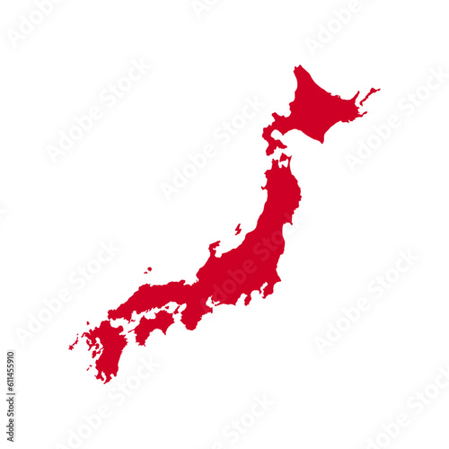 Photography Red Japan Map Illustration