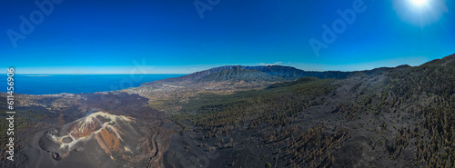 Fototapeta Naklejka Na Ścianę i Meble -  Aerial view above volcanic crater