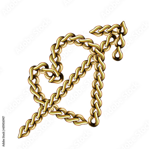 gold chain - heart and arrow element