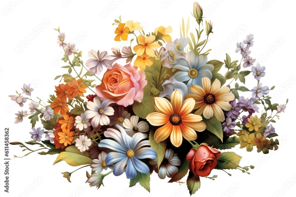 bunch of flowers. Generated by AI. bunch of flowers. Generated by AI.