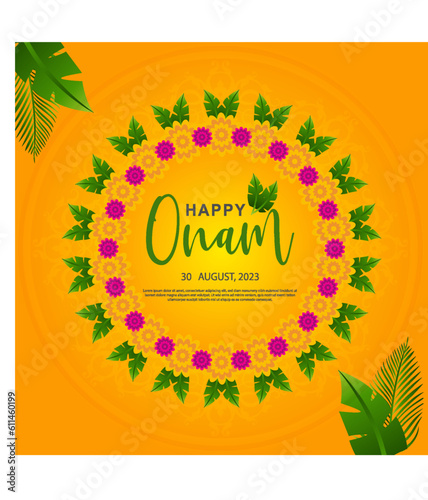 Onam, also known as the harvest festival of Kerala, is a significant celebration in South India. photo