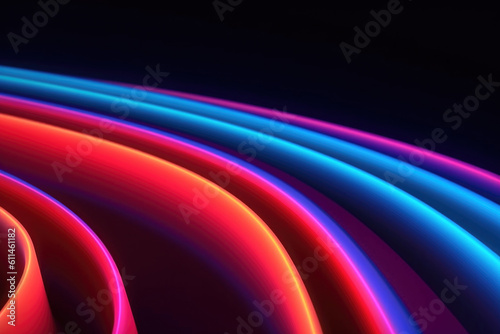 Futuristic Cyber Space: Abstract Virtual Room with Neon Glow