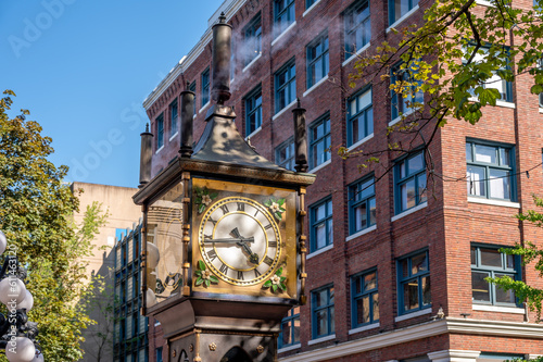 Historic steam powered clock in Gastown. photo