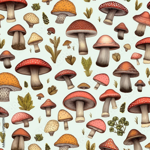 cartoon mushroom in the forest