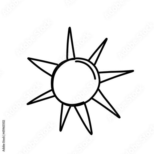 doodle outline sun icons