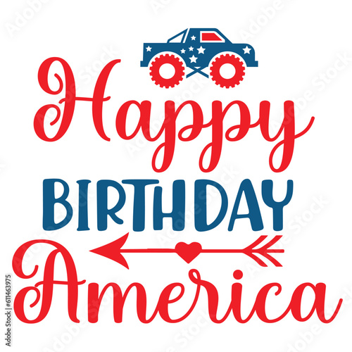 Happy birthday America 4th july shirt design Print template happy independence day American typography design.  