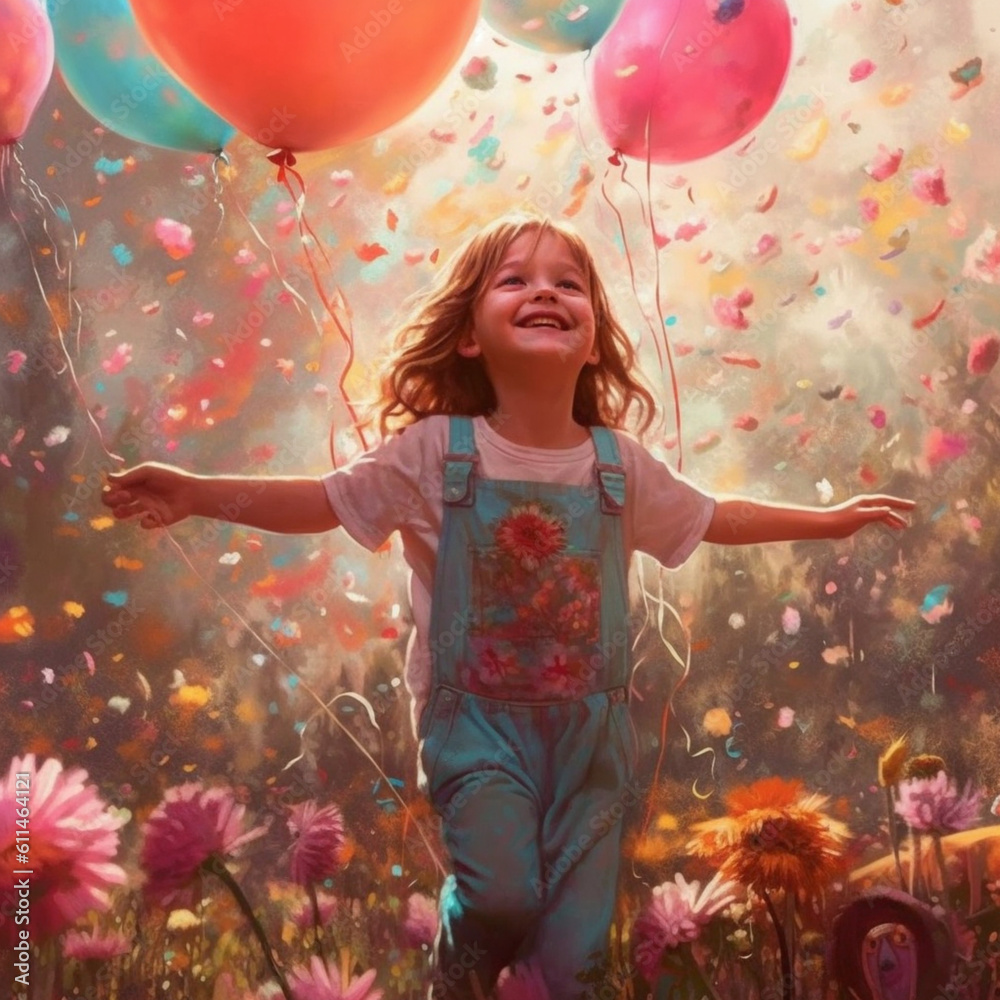 child with balloons